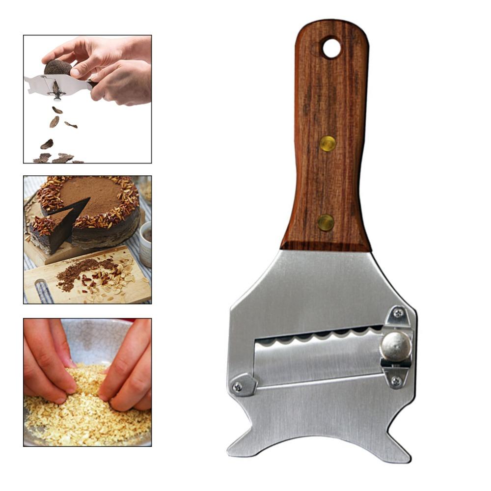 Multifunctional Chocolate Shaver Wooden Handle Truffle Planer Butter Shaver Chocolate Block