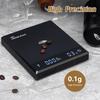 IKAPE Digital Coffee Scale with Timer, 2kg/0.1g High Precision Rechargeable Drip Espresso Scale with Tare Function, LED Display(Black)