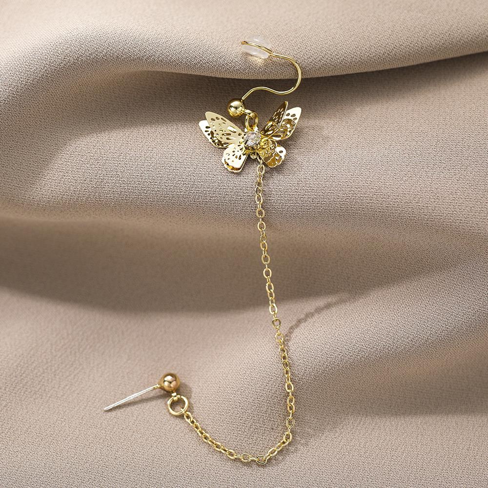 2023 Женские серьги в форме бабочки, простые длинные с кисточками, милые блестящие трендовые серьги-подвески