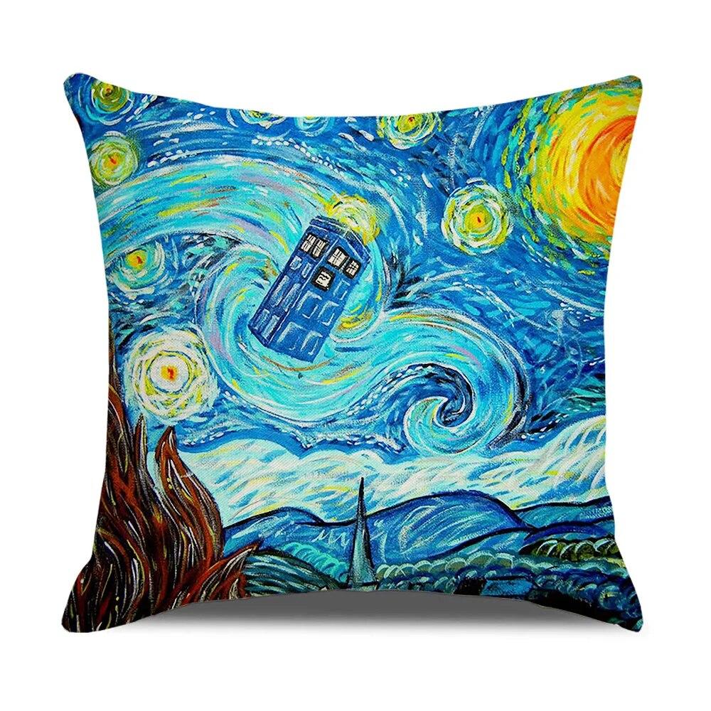 Vintage Art Cushion Cover Van Gogh Oil Painting Pillowcase Living Room Sofa Decoration Pillowcase