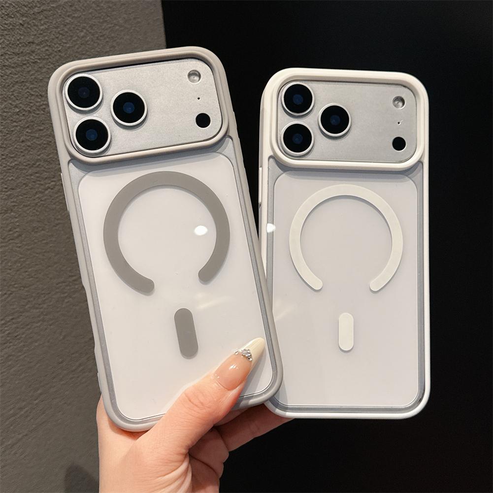 Роскошный магнитный чехол конфетного цвета для Magsafe для iPhone 17 Pro Max, прозрачный матовый край, гибридный силиконовый мягкий жесткий чехол-накладка