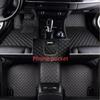 Custom Car Floor Mats for Kia Sorento 5 Seat 2006-2008 Years Artificial Leather Phone Pocket Carpet Interior Car Accessories