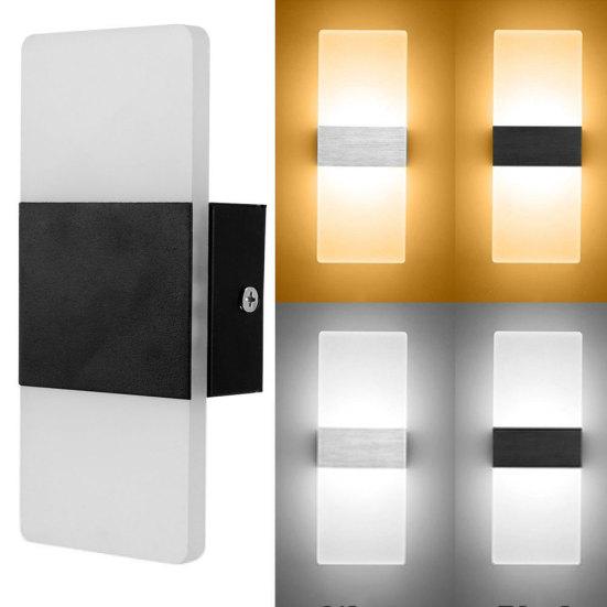 LED Wall Light Modern 3W Rectangular Acrylic LED Wall Sconces Light Bedside Decoration Lamp