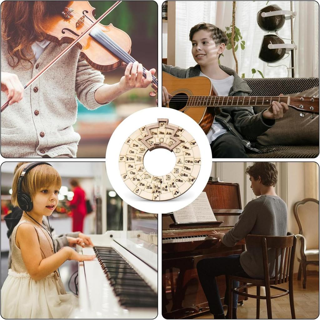 Деревянный инструмент для мелодии Круг квинтовых нот Инструмент для транспонирования музыки Колесо аккордов Музыканты Музыкальный автор песен Обучающий инструмент для нот Аккордовый ключ Знак