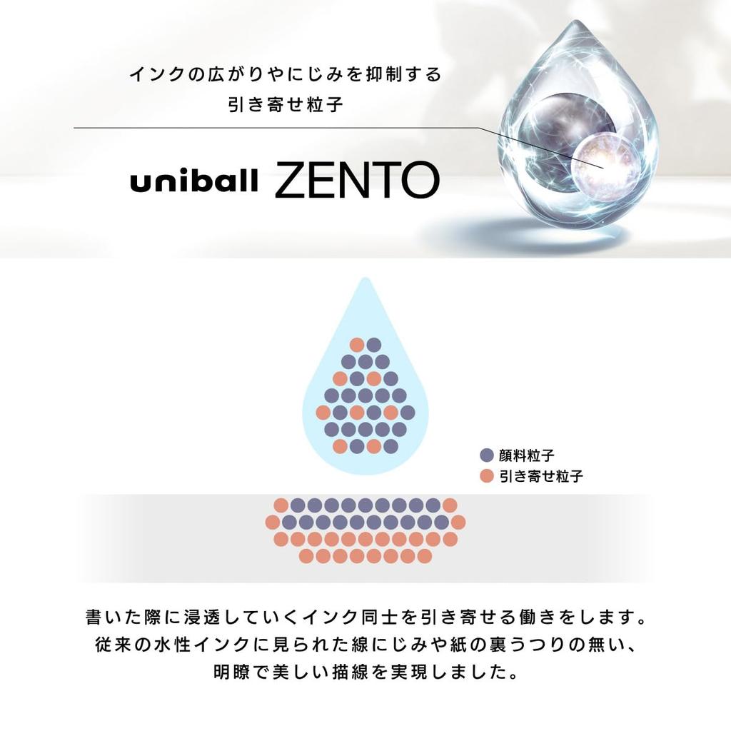 Mitsubishi Pencil Uniball ZENTO Standard Ivory Ballpoint 0.5 Water-Based Pens, 10-Pack (UBNZSC05.46)