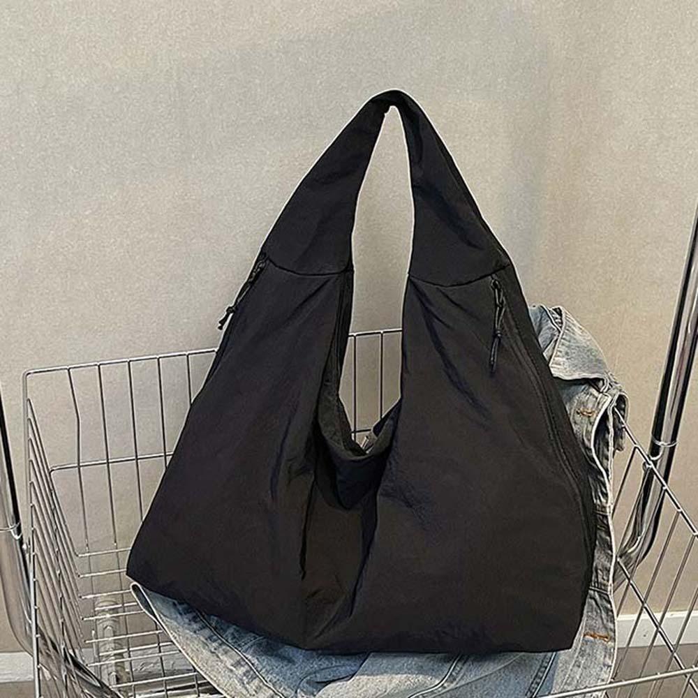 Multi-Pocket Nylon Shoulder Bag Casual Storage Pouch Versatile Large Capacity Tote Bag Outdoor