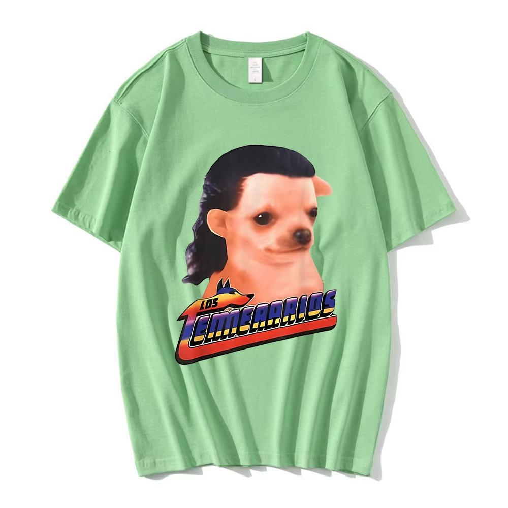 Los Temerarios Dog Funny Meme Tshirts Men Women Clothing Fashion Hip Hop Short Sleeves T Shirt Cotton Casual Tshirt Streetwear