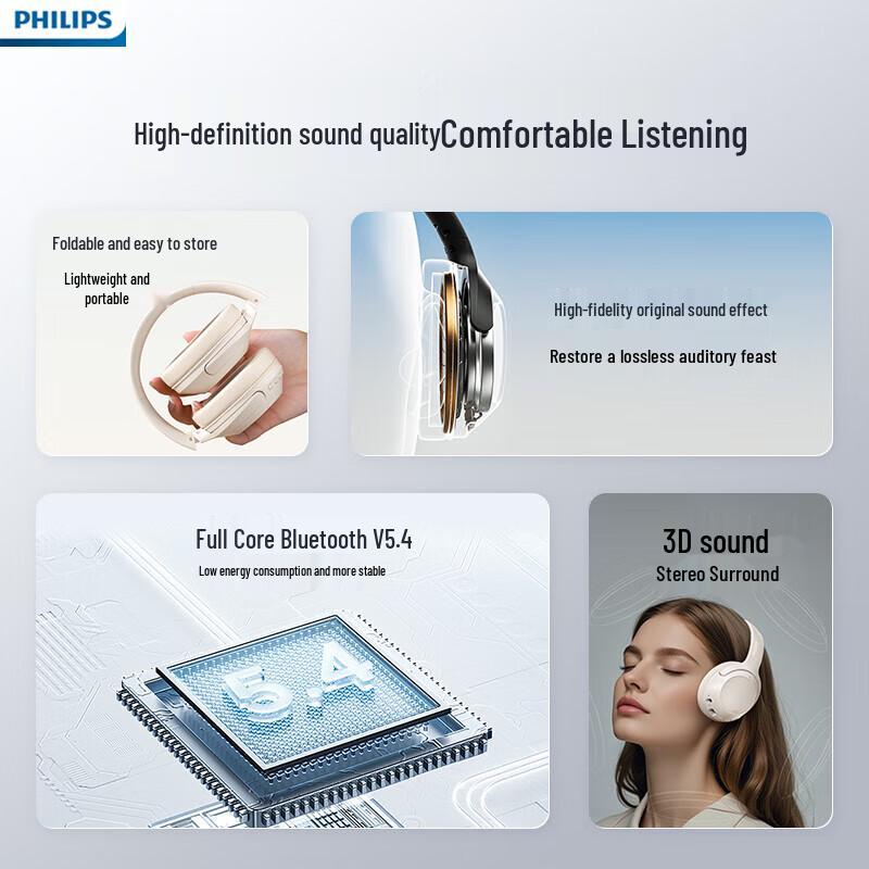 Philips TAH2020 Wireless Over-Ear Bluetooth Headphones