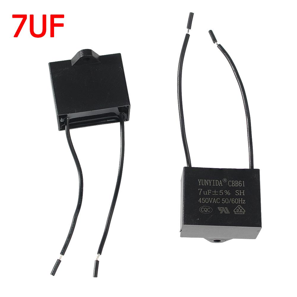 3pcs CBB61 450V Fan Capacitor 0.8/1/1.2/1.5/1.8/2/2.5/3/3.5/4/4.5/5/6/7/8/10 UF Ceiling Fan Motor Run Rectangle Capacitors Kit