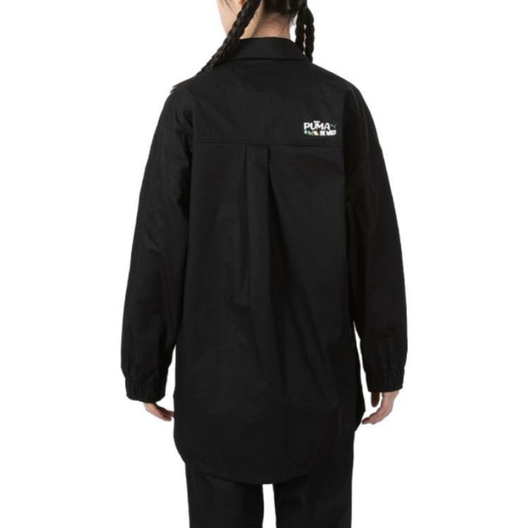 PUMA Shirts Women's Black Lapel Moderate Shirt 536881-01