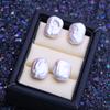 LSOOYH Natural Freshwater White Big Baroque Pearl Earrings For Women Fashion Cultured Pearls Stud Earrings