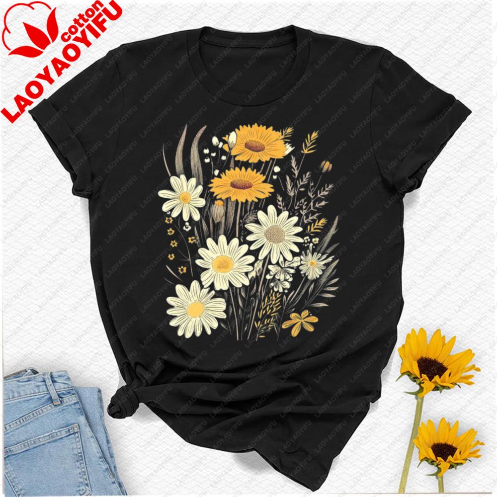Boho Wildflower Tshirt Floral Flowers Tshirt Cottagecore Tee Nature Lovers Gift Plant Lovers Gardening Gifts Shirts for Unisex