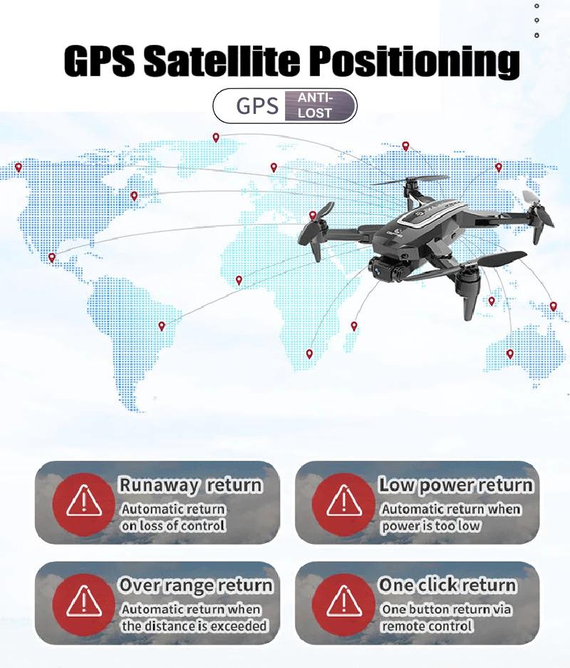 HJ38 Pro GPS Drone Professional 4K HD Camera Aerial Photography Aircraft WiFi Foldable Smart Positioning RC Quadcopter Children's Gif