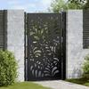 VidaXL Garden Gate Black 105x155 Cm Steel Wave Design, Fence Door, Outdoor Door, Metal Door, 4100971