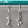 925 Sterling Silver Beads Earrings Fashion Jewelry