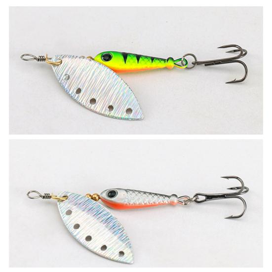 5 шт. 5,7 см/9 г Рыболовная приманка с вращающимся лепестком, крючок для дальнего заброса, металлическая вращающаяся блесна-ложка с пайетками, спиннербейт для ловли окуня, щуки, судака, рыболовные аксессуары