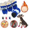 4pcs With Velvet Anti-slip Waterproof Puppy Socks Rain Snow Boots Footwear Pet Shoes Warm Dog Shoes