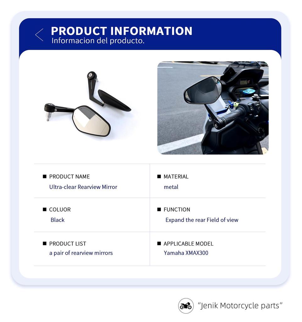 Yamaha XMAX300 Гонки Ультра-прозрачное Ромбовидное Зеркало Заднего Вида на Руль