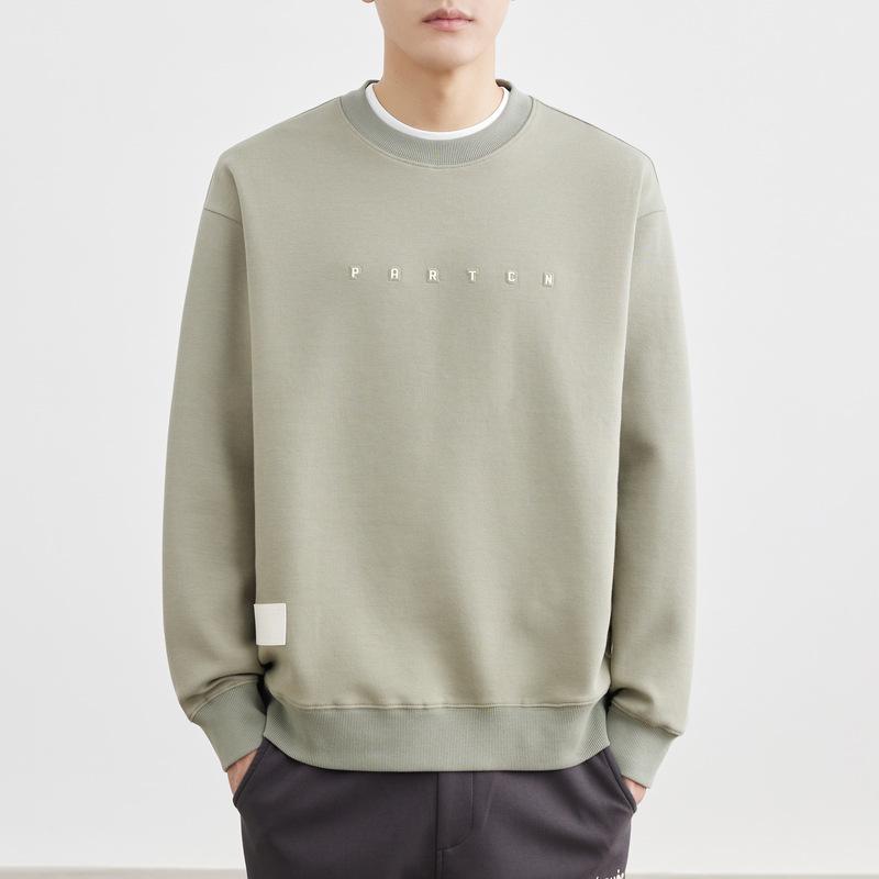Men's Round Neck Anti-Wrinkle Letter Print Pullover Hoodie - 2025 Spring/Autumn, Slightly Loose Casual Fashion Top.