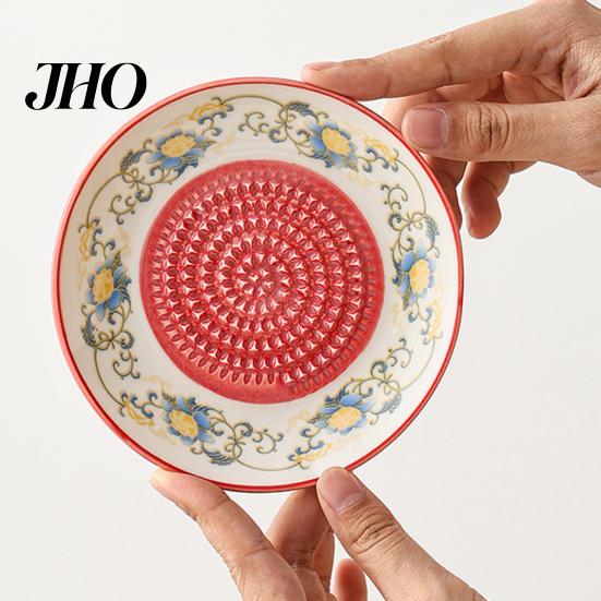 Garlic Mincer Ceramic Grinder Plate Bowl, Manual Ginger Fruit Zester Grater Mixing Dish Dish, All-in-One Prep Serving Tray, Modern Minimalist Kitchen
