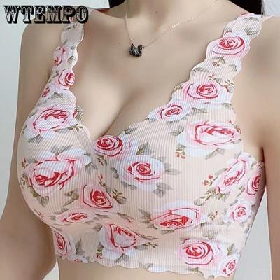 Женский бюстгальтер, бесшовное нижнее белье с открытой спиной, с принтом, без стального кольца, нижнее белье, спортивный бюстгальтер для сна, тонкая секция, подходит для повседневной жизни