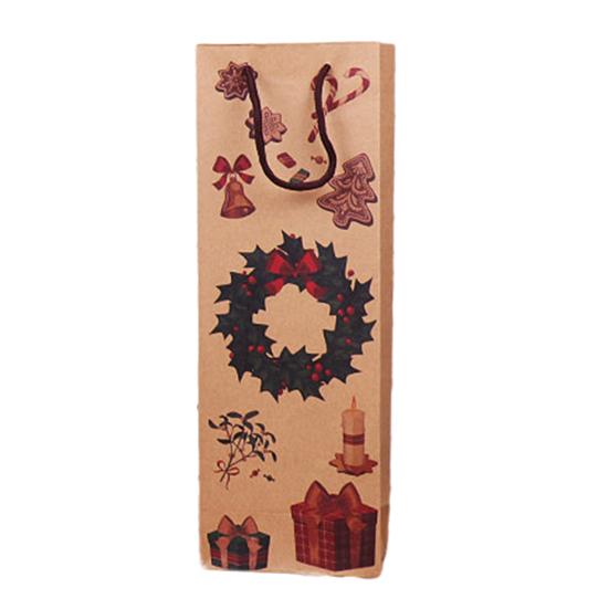 Подарочные пакеты для вина с ручкой, дизайнерское украшение, многоразовая рождественская сумка для одной бутылки вина для вечеринки