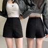 Черные шорты от костюма женские весенне-летние носки облегающие бедра стройнящие сексуальные для горячей девушки с высокой талией плотная основа.