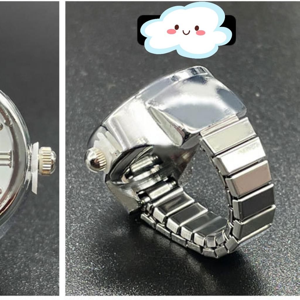 Women Dial Quartz Analog Finger Ring Watch for Butterfly Elastic Gift for Creati