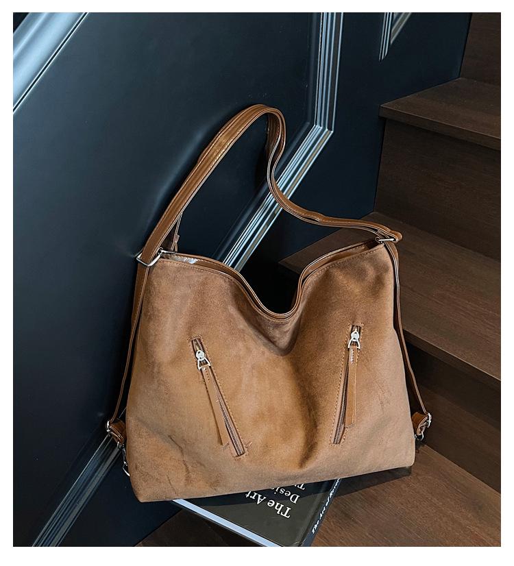 Винтажная сумка-тоут большой вместимости 2025: Стильная, Универсальная Сумка для Женщин - Ношение на Одном Плече и Через Плечо