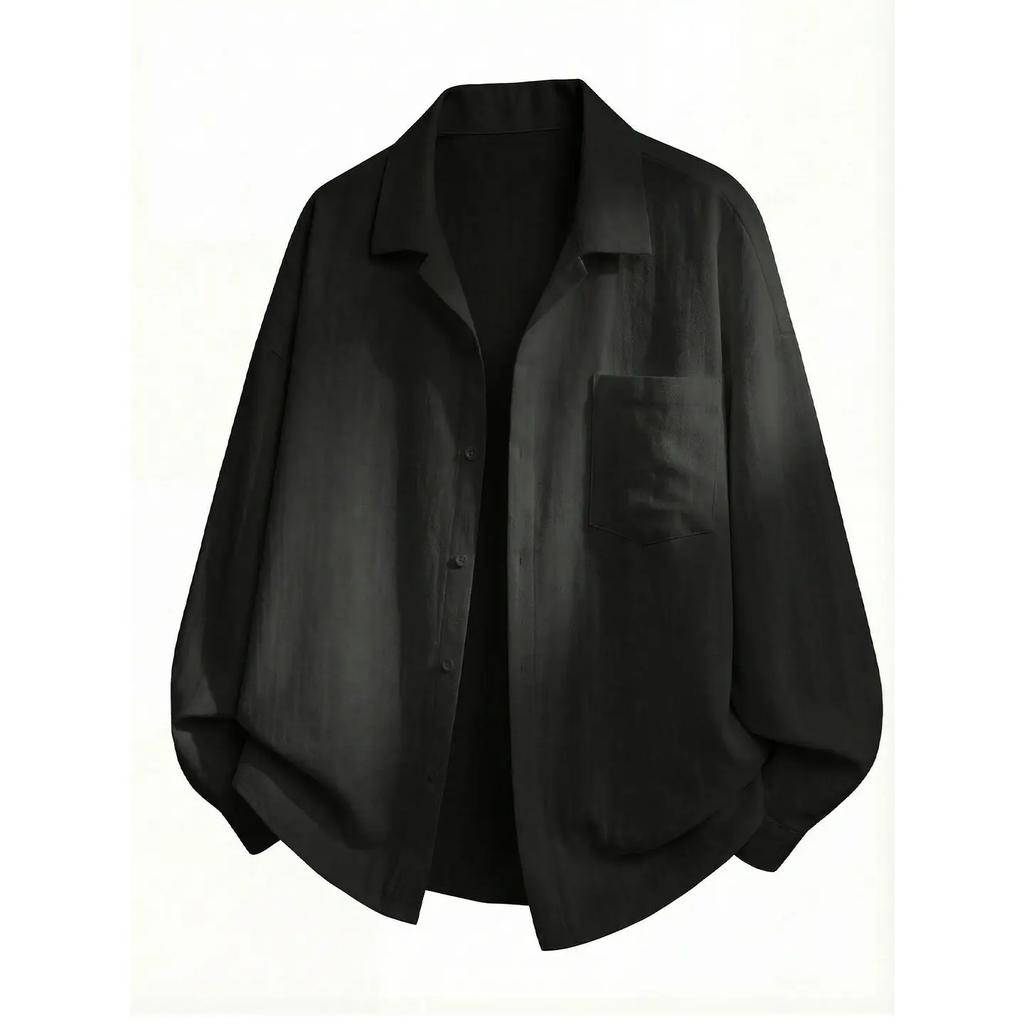 2026 Мужская мода Рубашка с длинным рукавом Весна Мужская Повседневная Свободный Топ Дышащая Рубашки в Гонконгском Стиле Мужская Однотонная Корейские Рубашки