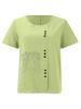 Women's Fashion Black Line Lady Print Casual Cotton Linen Short Sleeve Round Neck T-shirt Shirt Leisure Loose Summer Blouse Tops