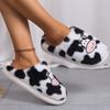 Cute Cartoon Cow Cotton Slippers Cross-border Student Korean Version Indoor Non-slip Warm Mao Mao Shoes Cross-border Spot