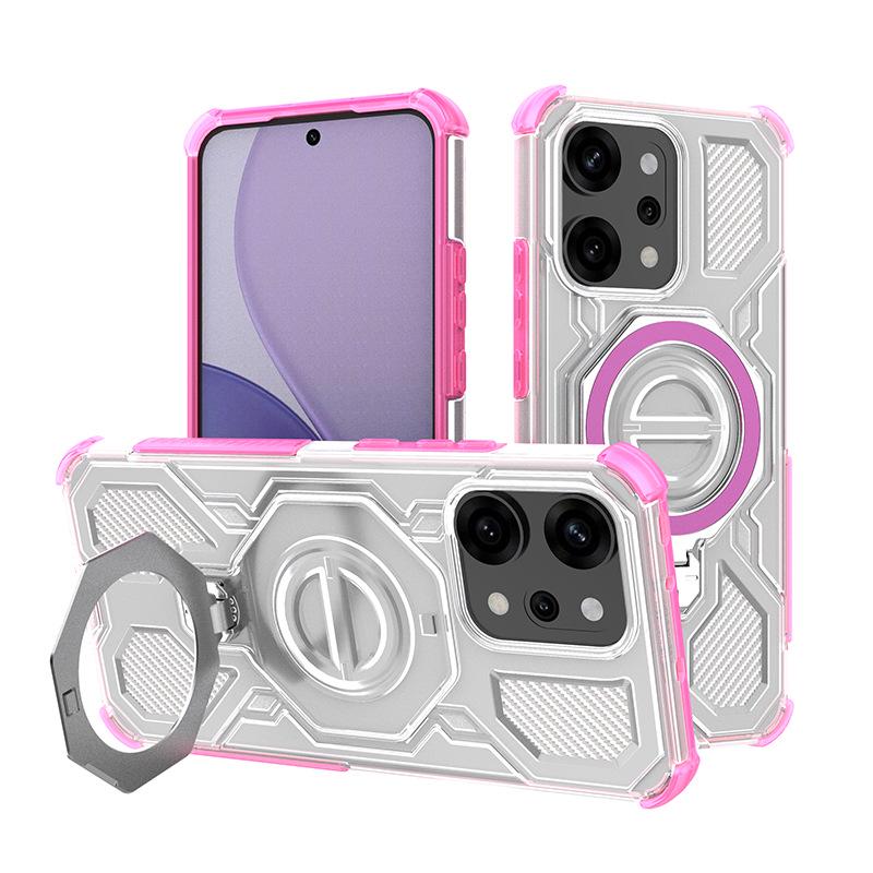 Прозрачный противоударный вращающийся чехол-подставка для телефона с магнитом для серии OPPO и Realme 15