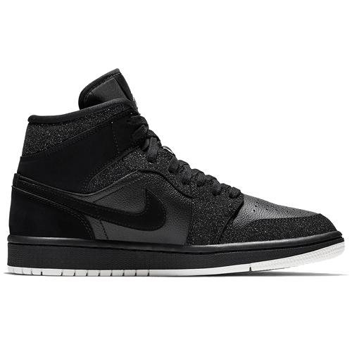 Jordan 1 Mid Glitter Black Women's BQ6472-001