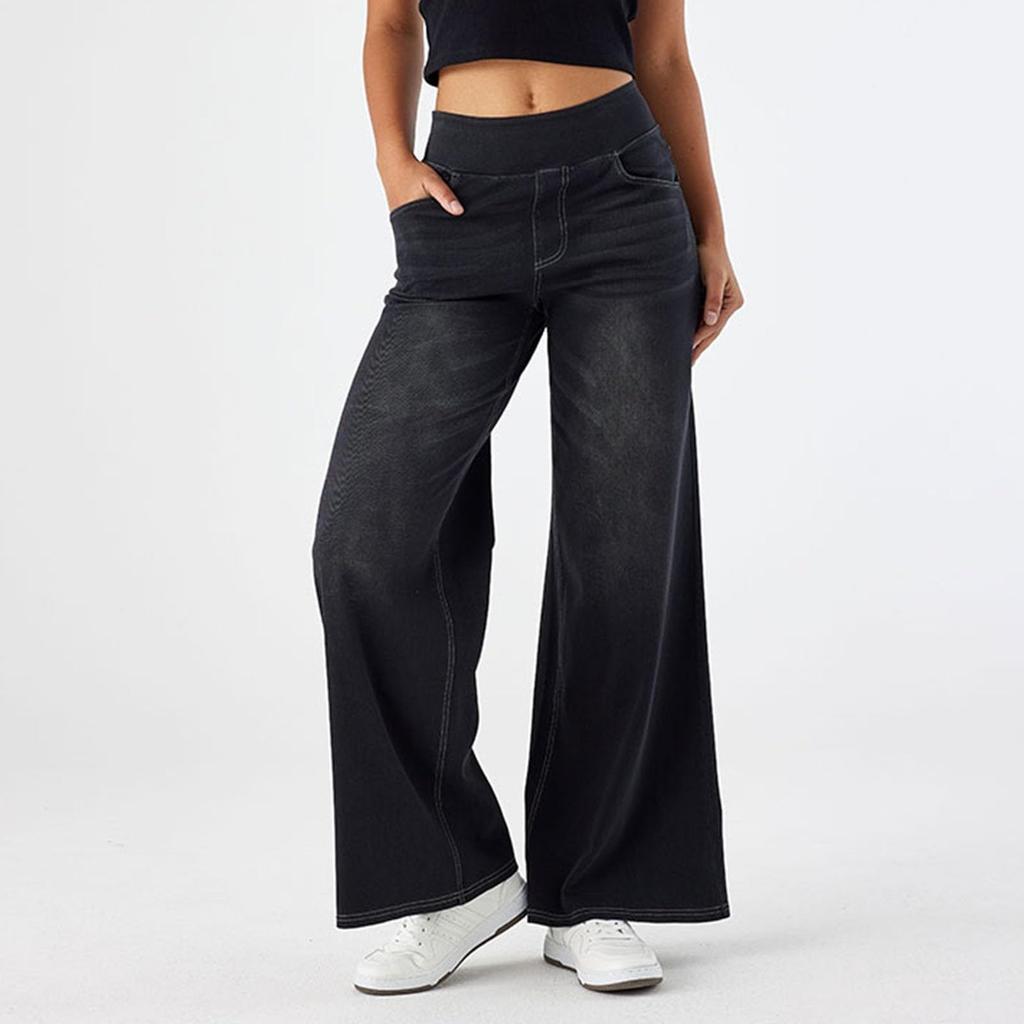 Женские тонкие джинсы с высокой талией и множеством карманов, прямые, свободные, с кошачьими усами, байонетные, повседневные, широкие джинсы