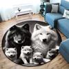 Wild Bears Forest Landscape Round Rug Home Soft Decorative Anti Slip Yoga Table And Chair Mat Carpet Outdoor Floor Mat Carpet S6
