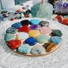 Colored Heart-shaped Love Heart Gemstone Handicraft Amethyst Agate Irregular Mineral Healing Stone Home  Desktop Ornaments Decor