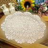 Настольный коврик 25 * 35см Бежевый/Белый Кружевные Салфетки Цветочный