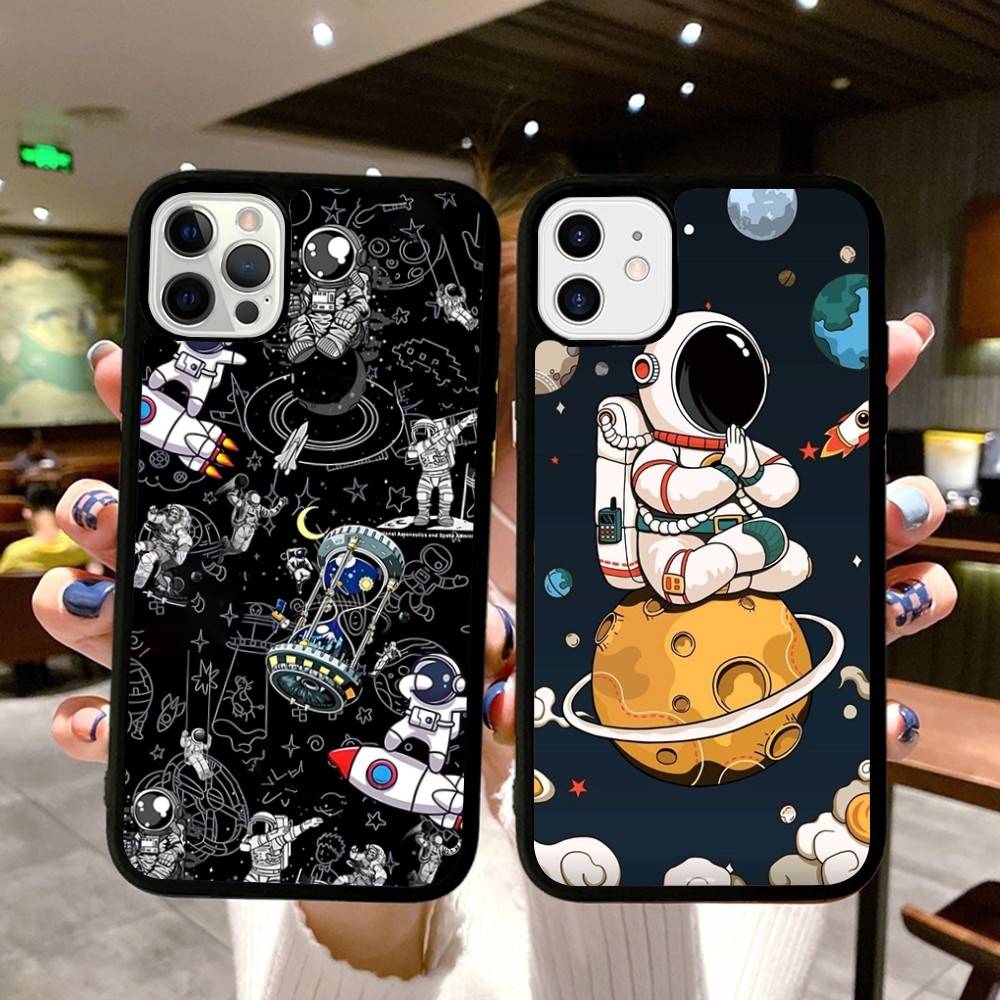 Милый Чехол для Телефона Астронавт Силикон PC+TPU Для Для IPhone 11 12 13 14 15 16 Plus Pro Max Чехол
