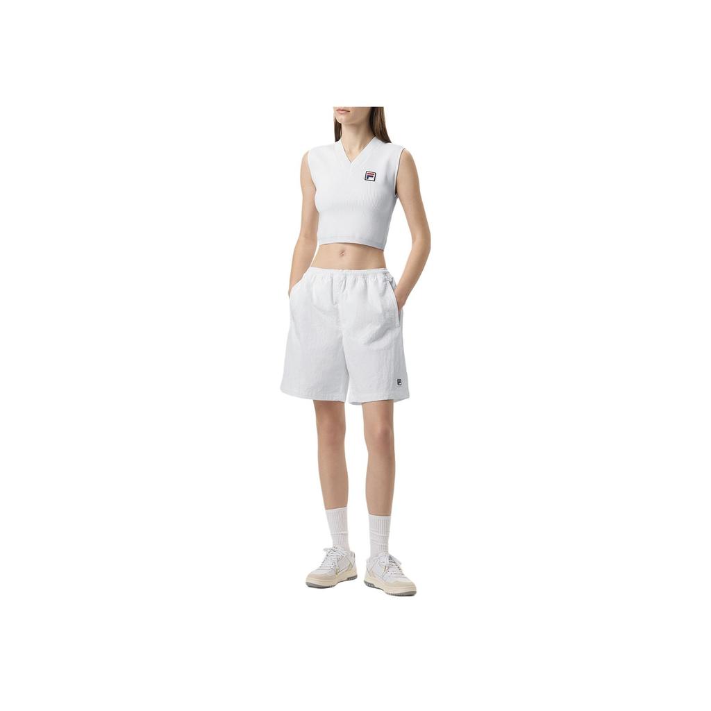 Fila X Hailey Коллаборация Простой Универсальный Удобный Студенческий Стиль Теннисная Рубашка Женские топы Белый A71W523102F-WT