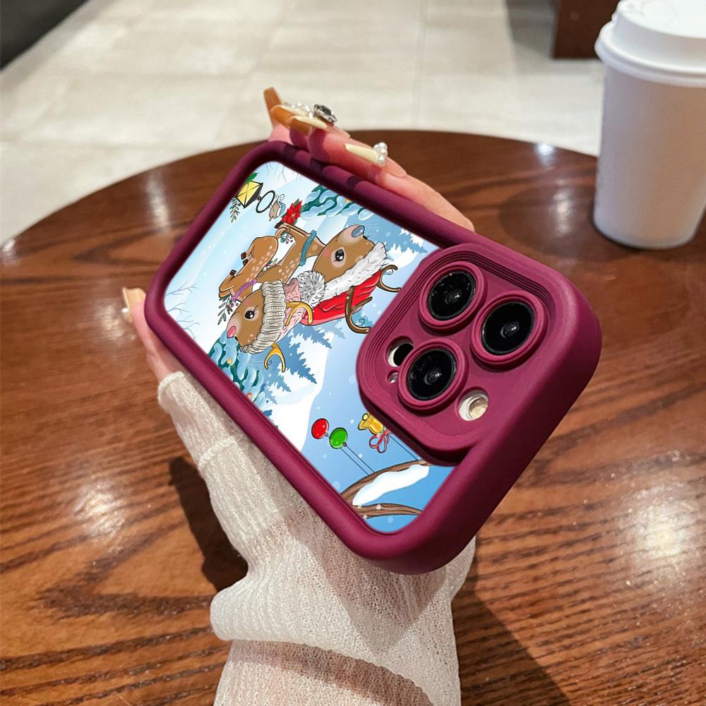 N116 Счастливого Рождества С Новым годом арт Мягкие чехлы для телефонов Angel Eyes для iPhone 16 15 14 13 11 Pro Max 8 7 6s Plus 12 mini XR XS Max Противоударный чехол