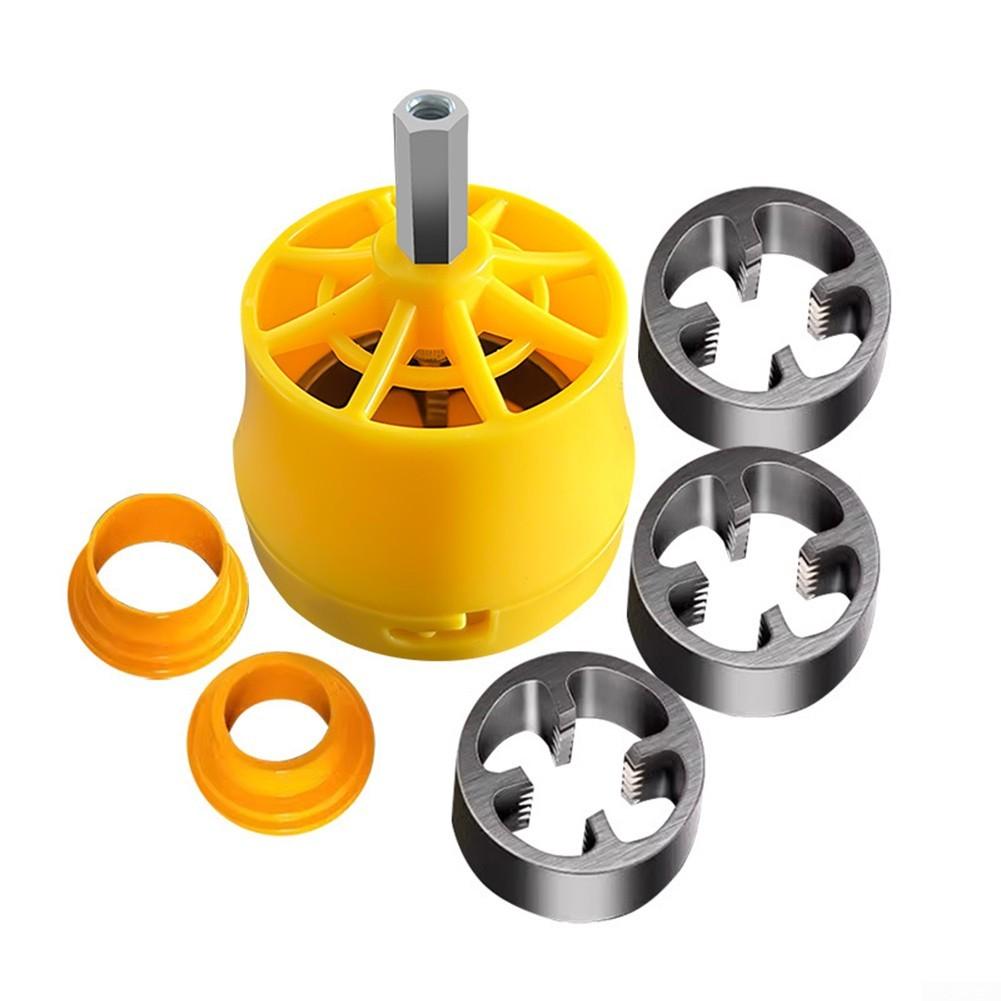 Компактный набор для нарезания резьбы на трубах из ПВХ с необходимыми инструментами для электродрелей