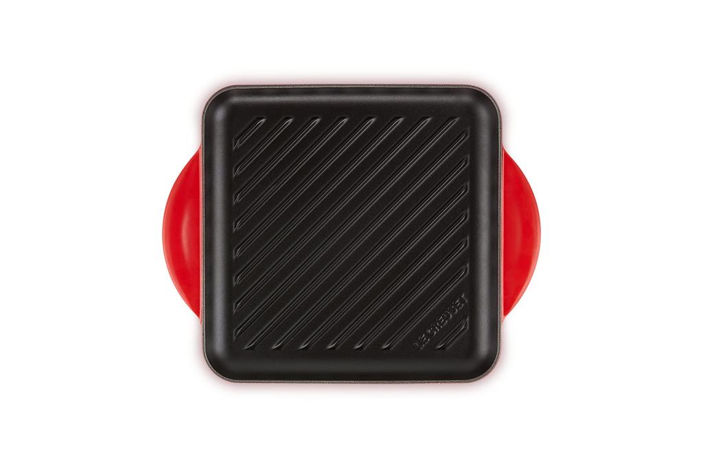 LE CREUSET Чугунная эмалированная двухручная кастрюля-гриль Carre 24 см, вишневая, красная, газовая духовка IH, можно мыть в посудомоечной машине [официальный японский продукт]