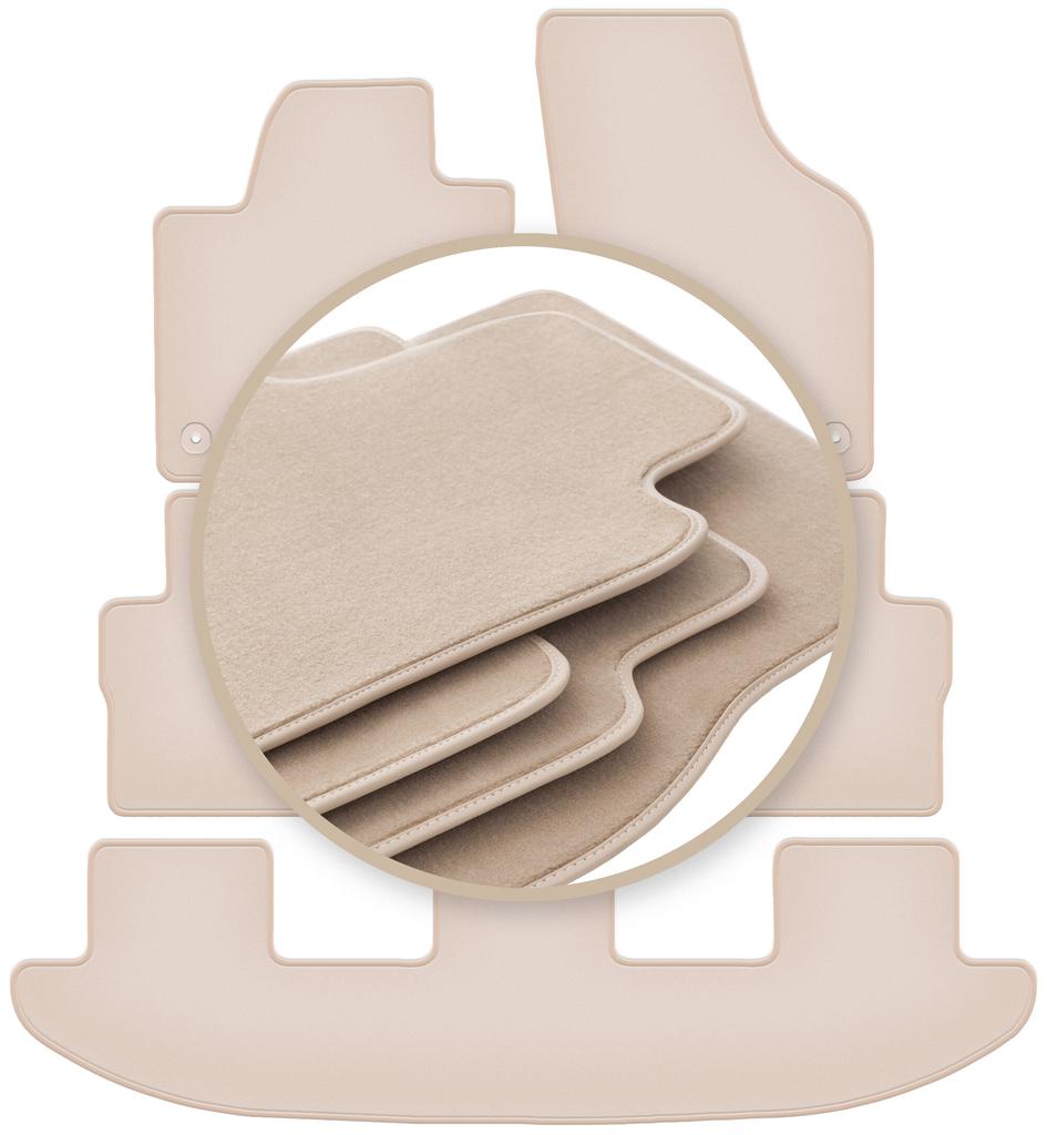 PREMIUM beige floor mats for: Seat Alhambra II minivan 2010-