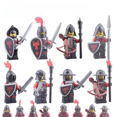 LOJO AX9804 Красный рыцарь-дракон, набор минифигурок средневекового строительства