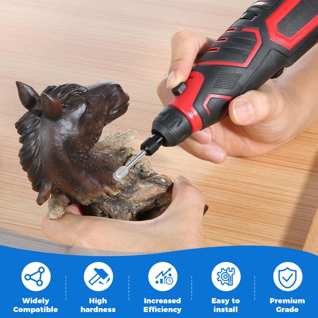 40Pcs Diamond Drill Grinding Bit 1/8" Shank 120 Grit Stone Carving Dremel Rotary Tool for Carving Grinding Polishing Engraving