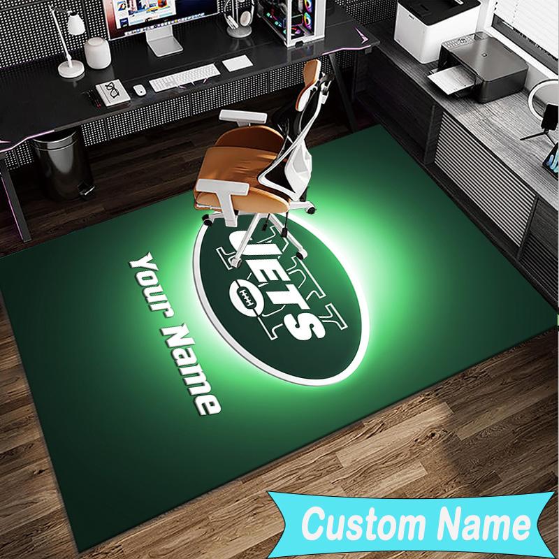 Custom Name Rug New York Football Helmet Area Rug Suitable for Indoor And Outdoor,Carpets for Homes, Offices,Living Rooms,Home Decor,Christmas Gift