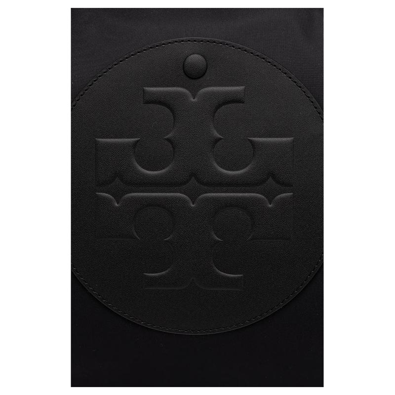 TORY BURCH Ella brand logo leather woven chain shoulder strap Tote bag Tote bag shopping bag fabric shoulder bag large size women's black 171639-001