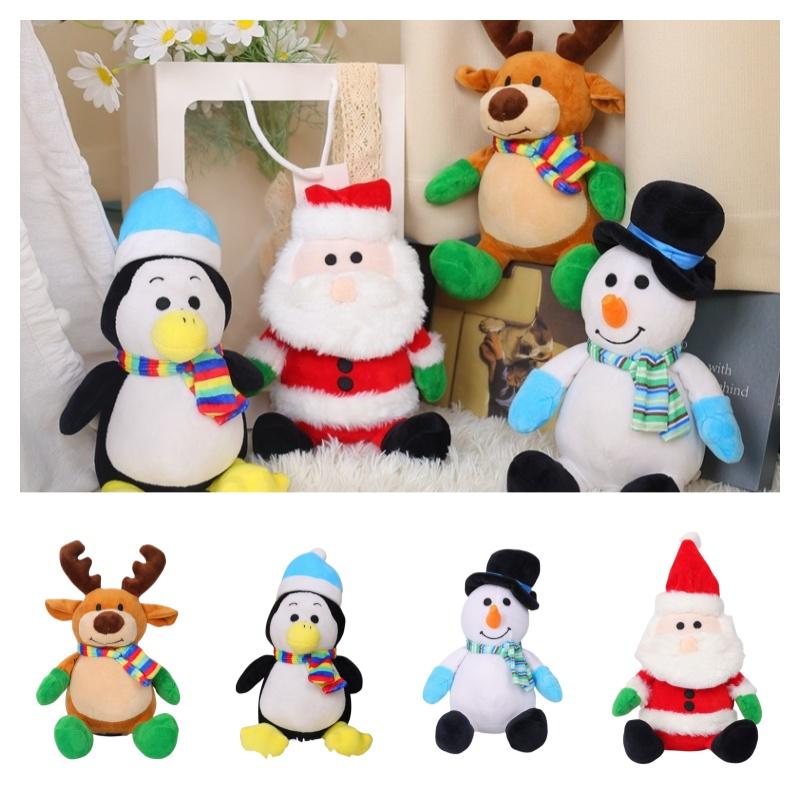 Festive Christmas Doll Soft Plush Toy Santa Claus Penguin Snowman Reindeer 21cm