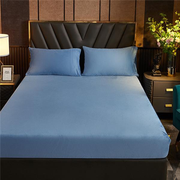 Winter Warm Plush Elastic Fitted Sheet Double Bed Sheet Soft Warm Velvet Bedspread Mattress Cover Bed Linen Protector No Pillowcases